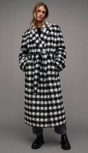 ALLSAINTS NWT  Haithe Brushed Checked Belted Coat Sz 6