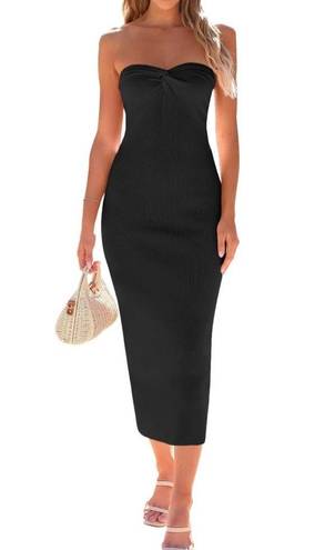 Amazon LILLUSORY Twisted Front Knitted Bodycon Dress with Back Slit