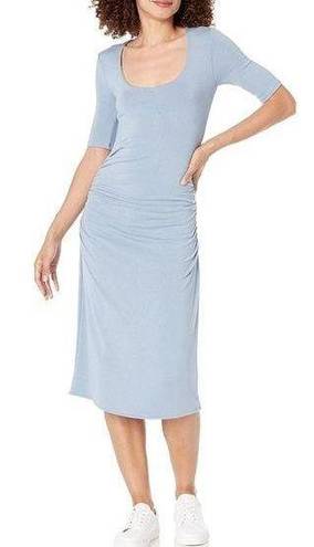 Rebecca Taylor  ruched u dress blue new nwt midi