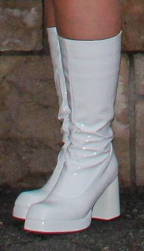 White High Gogo Boots Size 8