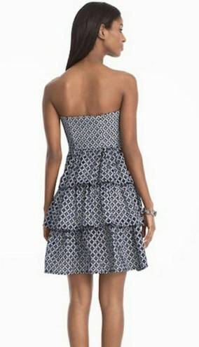 White House | Black Market WHBM Eyelet Lace Ruffle Strapless Dress