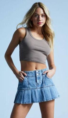 PacSun Medium Blue Pleated Low Rise Denim Skirt In Size 24