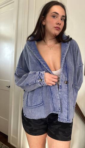 Urban Outfitters Oversized Shacket blue denim  feel  So soft and good for boating or a swim cover or anything!   Size Large