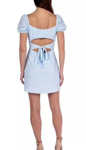 B Darlin Blue Eyelet Cutout Dress