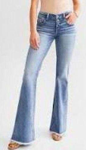Buckle Black Shaping and smoothing pocketing bell bottom jeans, size 11/27 by 