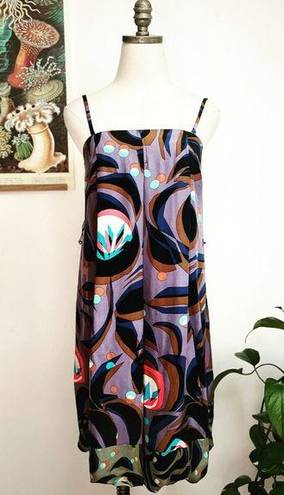 Tracy Reese  Abstract Print Silk Knee Length Bubble Dress size 2 XS