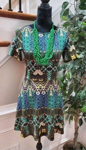 One Clothing  Women's Multicolor Round Neck Short Sleeve Knee Length Dress Size M