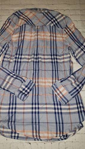 Isabel Maternity 𝅺NWT  Blue Plaid Long Sleeve Maternity Top XS