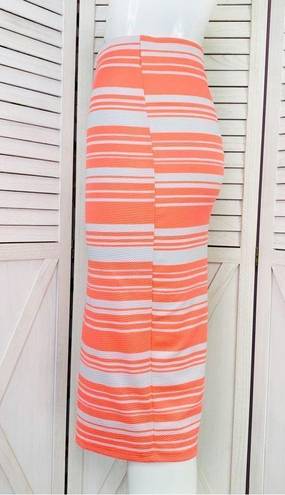 Brat Star  Neon Striped Pencil Skirt Small White Pink