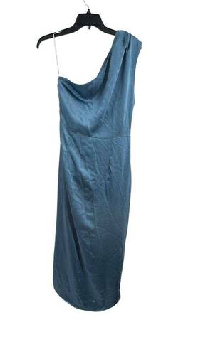 Elliatt  Cassini Dress One Shoulder Midi Satin Blue Small New