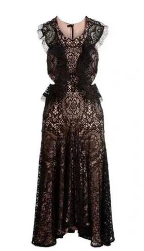 Alexis NWT  Aldridge Lace Midi Dress in Black Size L $594