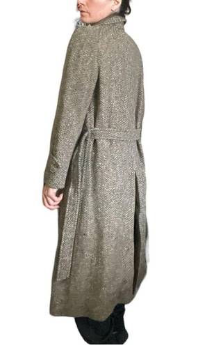 Burberry  Irish Tweed Belted Vintage Wool Trench Coat sz 14 Long