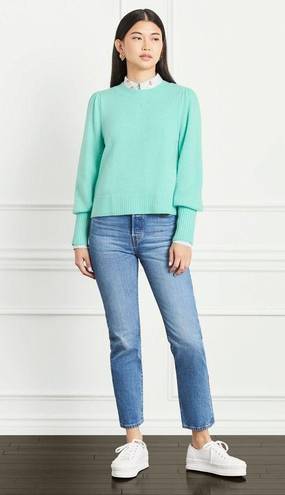 Hill House  The Cropped Silvie Merino Wool Sweater in Ocean Wave Size S