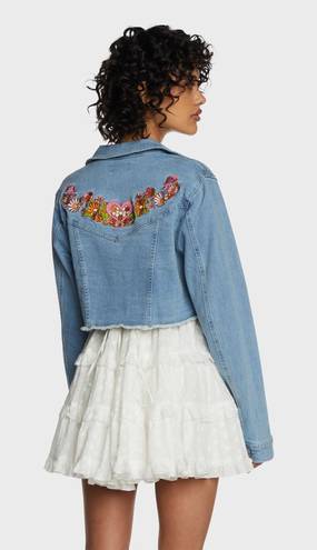 Dolls Kill Embroidered Jean Jacket