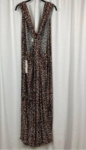 Good American  Leopard Print Always Fits Plisse Knotted Romper Sz.5-8(2x-5X) NWT