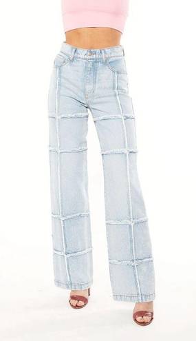 Revice Denim  NWT Lover 4Ever Light Wash High Rise Straight Leg Grid Jeans Sz 30