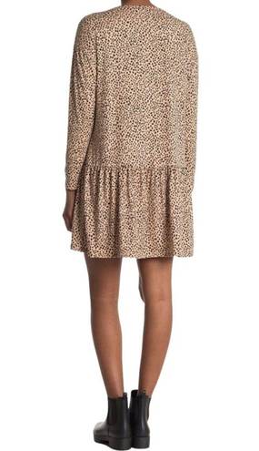 Lush Clothing Lush long sleeve leopard animal print drop waist dress size large