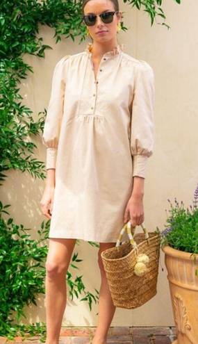 Tuckernuck  Pomander Place Claiborne 3/4 Sleeve Khaki Shirt Dress MEDIUM