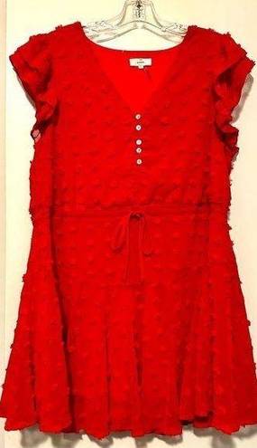 Entro  red short sleeve dress size L