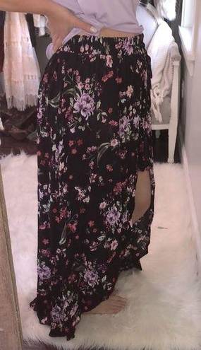 Torrid  size 1X black floral shorts/ maxi skirt