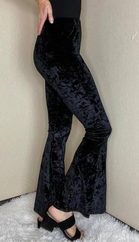 Daisy Del Sol Black Velvet High Rise Flare Bell Bottom Pants