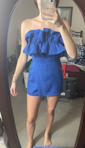 idem Ditto Blue Ruffle Romper