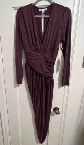 Young Fabulous and Broke  GENESIS Long Sleeve Side Slit Maxi DRESS in Jam Purple S