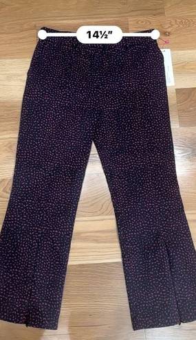 Parker  Cherry Flare Cropped Front Hem Zipper Pant Womens S NWT