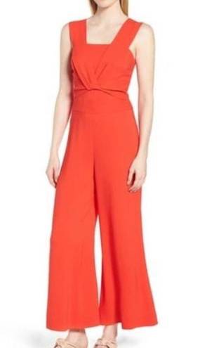 Twisted New. Lewit red cropped wide legged jumpsuit. With  detail. Size 4/6