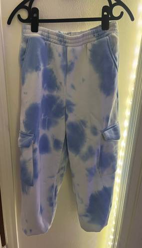 Charlotte Russe Blue Tie Dye Cargo Sweats 