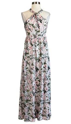 Laundry by Shelli Segal  Women's Maxi Dress Size 8 Pink Floral Print Halter