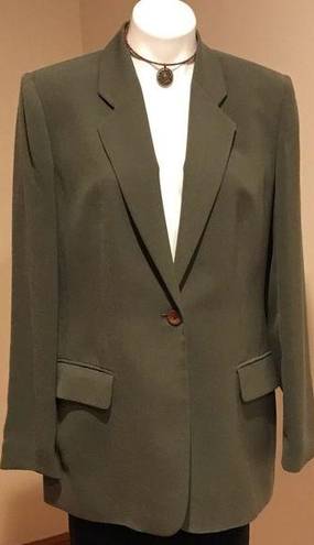 Charter Club Olive Green 1 Botton Blazer Size 10