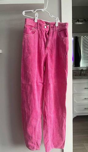 Urban Outfitters Pink Corduroy Baggy pants size 27 worn once!!