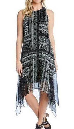 Karen Kane  Women's Black Printed Handkerchief Style Maxi Dress XS NWOT