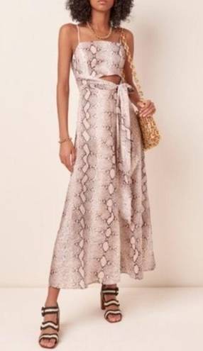 Zimmermann 💕💕 Bellitude Cutout Snake-Print Linen Midi Dress US 6 NWT