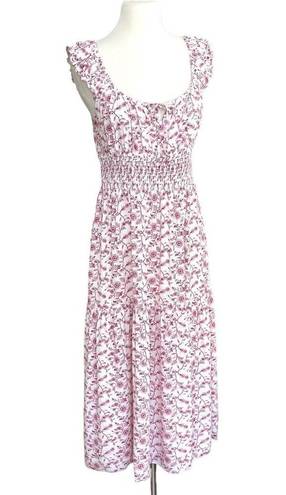 In Bloom  by Jonquil floral midi Nightgown nap dress cottage coquette pink medium