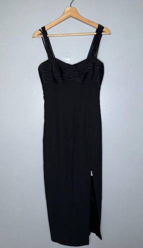 Laundry by Shelli Segal  Spaghetti Strap Midi Dress Semi Formal Black Size 8