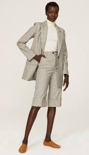 Krass&co  Oversized Striped Blazer Jacket Gray Womens XS