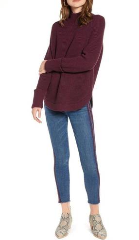 Treasure & Bond  Mock Neck Sweater - Burgundy - Small