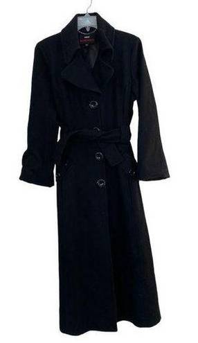 Miss Sixty M60  full length black button wool coat L