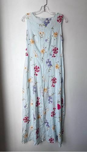 Krass&co Um &  Light Blue Floral Print Maxi Sundress 9/10