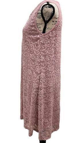 Liberty Love  Womens Medium Dress Mini Lace stretch blush pink bodycon sleeveless