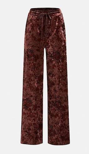 Guess  Jade Velvet Wide Leg Pants, Spice Market Floral Print Size XL New w/Tag