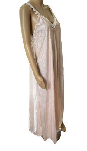 Petra Fashions  Vintage 80s Pink Elegant Lingerie Intimates Peignoir Slip Dress