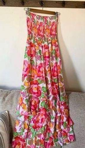 Abel the label  Strapless Maxi Dress Floral NWT Size Small Beach