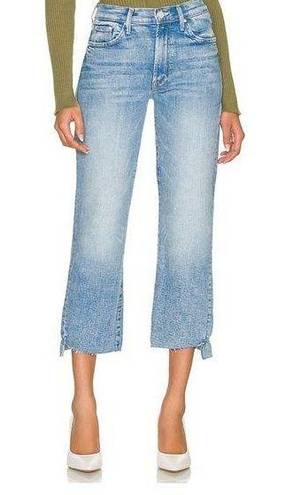 Mother The Insider Crop Step Fray Jeans In Deep Breaths Cotton Blend Size 25