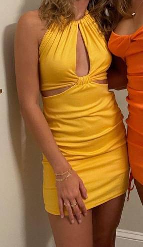 Yellow Orange Mini Dress
