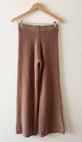 Stars Above Brown High Waisted Fuzzy Wide Leg Pants Size XS