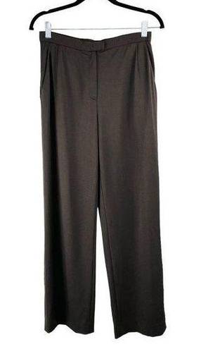 Lafayette 148  New York Brown Wool Wide Leg High Waisted Pants Size 6 28" Waist