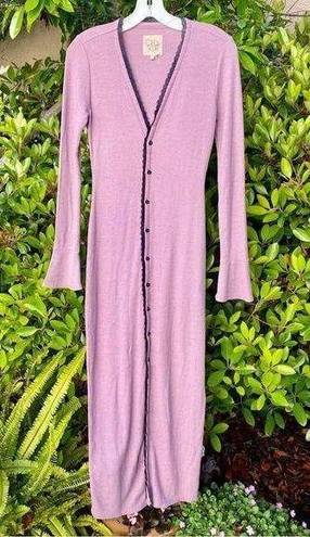 Chaser  Pink/Lilac Maxi w/Black Lace Trim Duster/Cardigan/Topper. Small New (NWT)